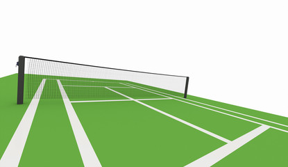 Green tennis court rendered