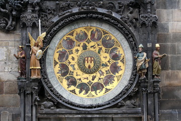 Fototapeta na wymiar Praski zegar astronomiczny na Rynku Starego Miasta