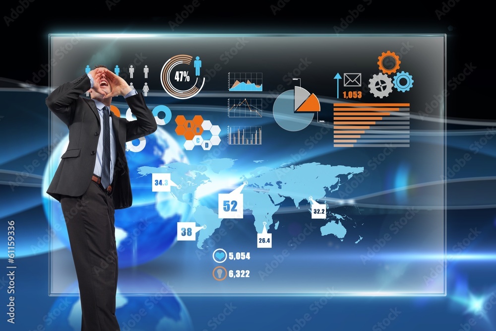 Poster composite image of shouting businessman
