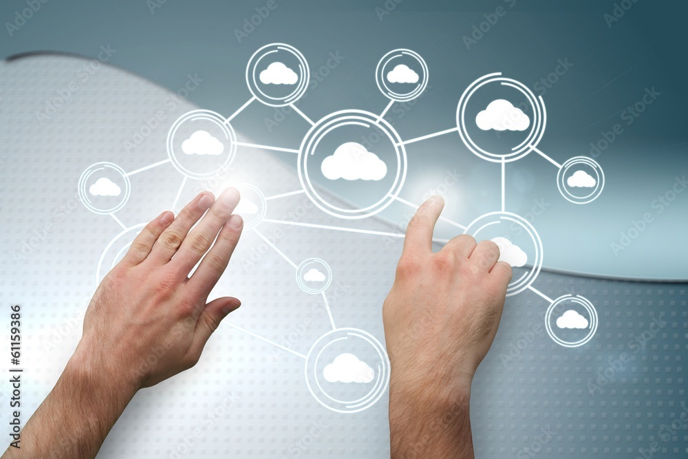 Aufkleber Composite image of hands pointing and presenting