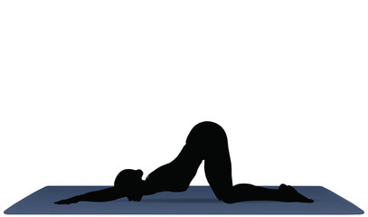 Yoga positions in Extended Puppy Pose
