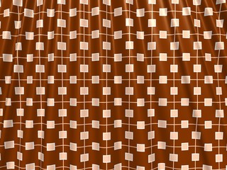 Brown crumpled printed curtain