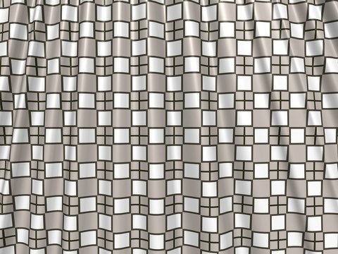 Gray Crumpled Shower Curtain