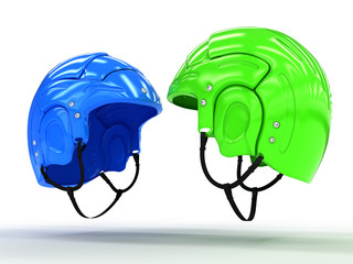 Sports helmets of different colors #4