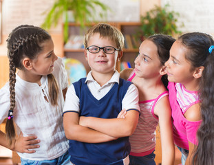 Happy pupils at school