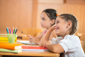 Happy pupils at school