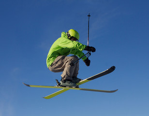 jumping skier
