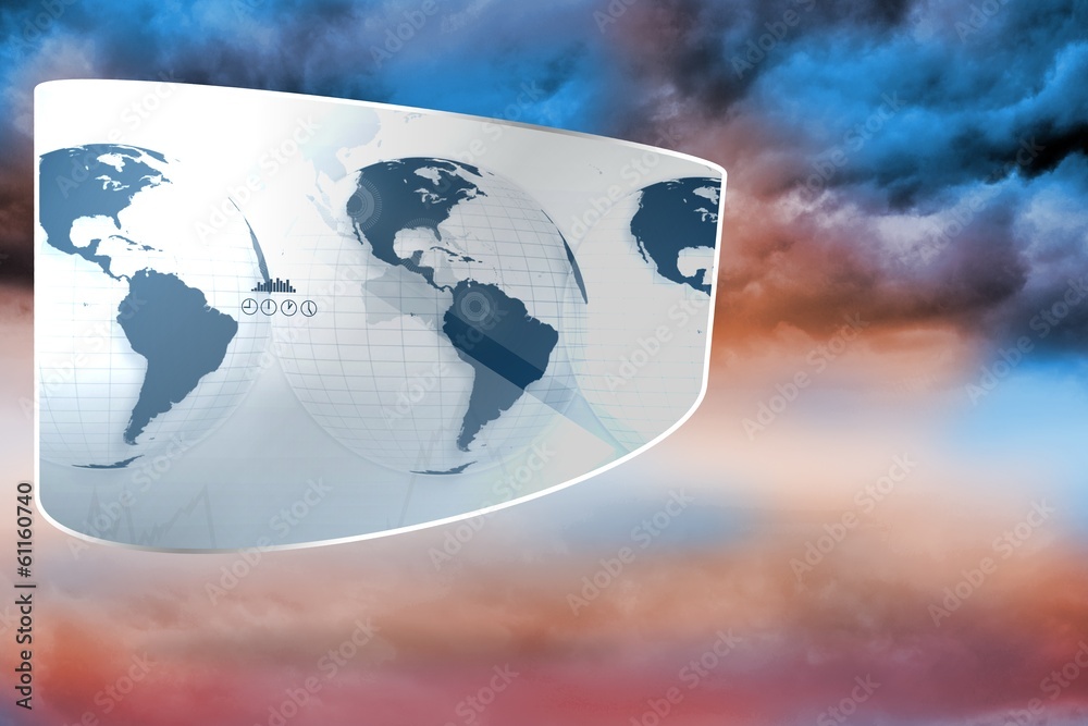 Poster Composite image of earth interface on abstract screen