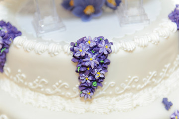 Obraz na płótnie Canvas Lilac on Wedding Cake