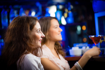 young woman in a bar