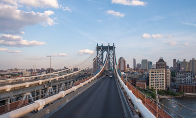 Powerful structure of Manhattan Bridge in New York City