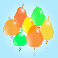 Background with multicolored balloons-pears