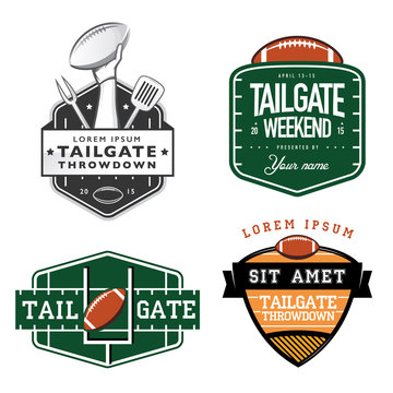Set of American football tailgate party design elements
