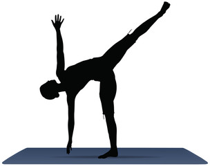 vector illustration of Yoga positions in Half Moon Pose