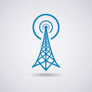 Vector Design Of Radio Tower Broadcast Icon