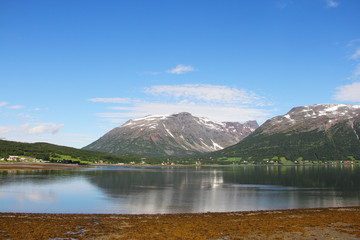 Fjord and mountains