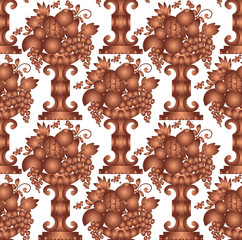 Vase gold fruits seamless (wallpaper)