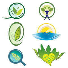 Ensemble d'Icones Nature - Eléments Feuillage