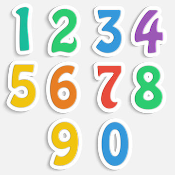 set of colorful digits.multicolored numbers.vector