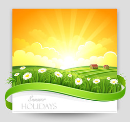 Fototapeta premium Summer banner. Vector