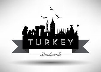 Fototapeta premium Landmarks of Turkey Design.