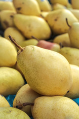 Yellow pears at a farmers market