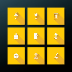 Vector flat packaging icon set