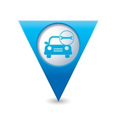 Car service. Car with tool icon on map pointer