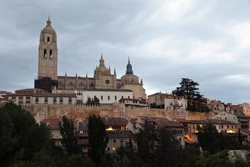 Fototapeta na wymiar View of Segovia Cathedral.Castilla,Spain.