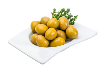 Green gigant olives