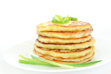 Potato pancakes with green onion