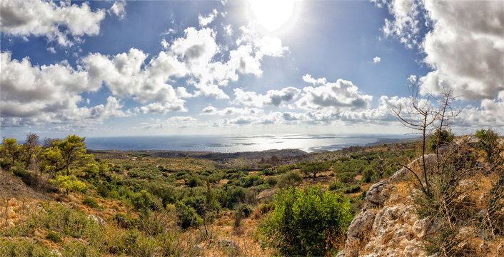 stuning landscape view on top of the hill