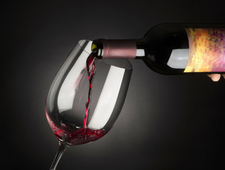 red wine with bottle