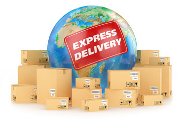 Express delivery worldwide. Concept