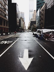 Empty street on Manhattan