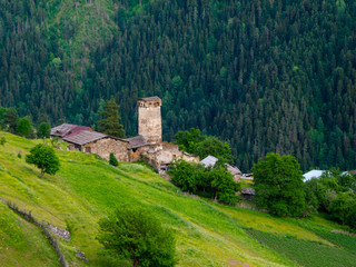 Landscape of Ieli village in Svaneti