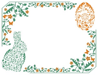 simple frame with Easter bunny