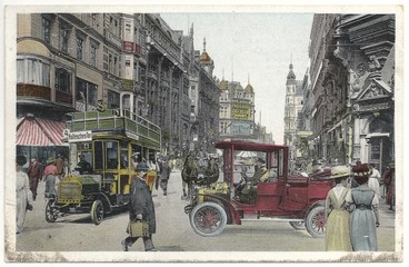 Fototapeta premium Berliner Leben in der Friedrichstraße 1910 (hist. Postkarte)