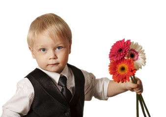 Image result for small boy with a flower bouquet