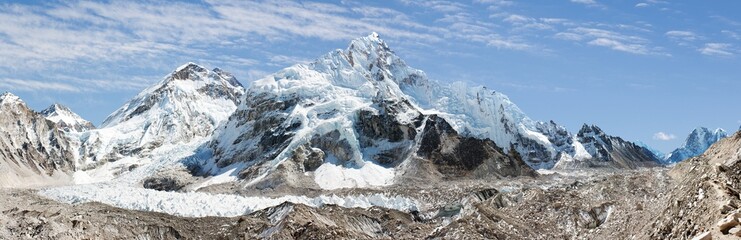 panoramic view of Everest, from everest b.c.