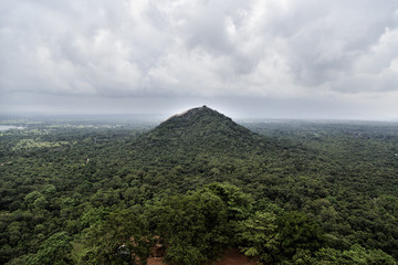 Fototapeta premium View of Pidurangala from the Sigiriya fortress in Sri Lanka