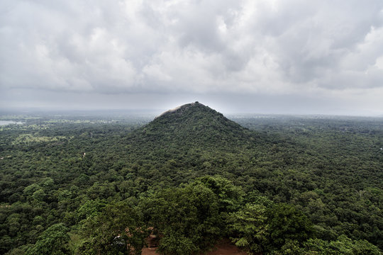View of Pidurangala from the Sigiriya fortress in Sri Lanka