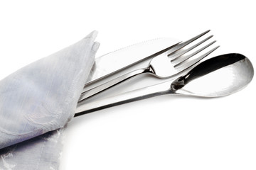silverware inside napkin