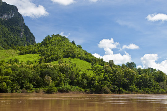 Countryside around Nam Ou river in Laos