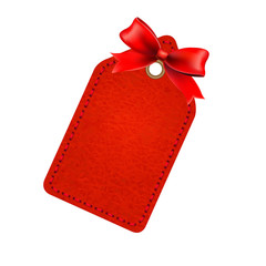 Red Sale Tag With Red Bow