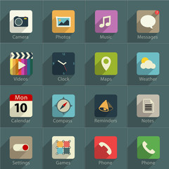 Set of Vector Application Web Icons and logos
