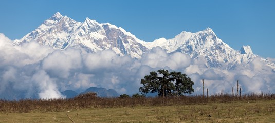 Panoramic view of Annapurna Himal - Nepal - Asia