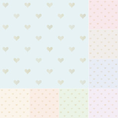 seamless heart pattern with gold gradient