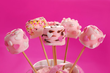 pink marshmallow pops for valentine