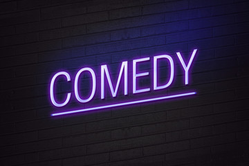 Comedy concept neon sign